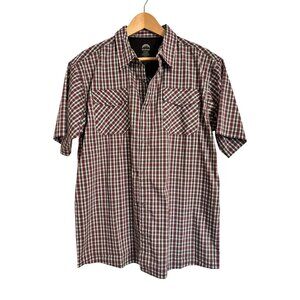 Zoic Clothing District Jersey Size Large Red Plaid Snap button NWT $80 Mountain